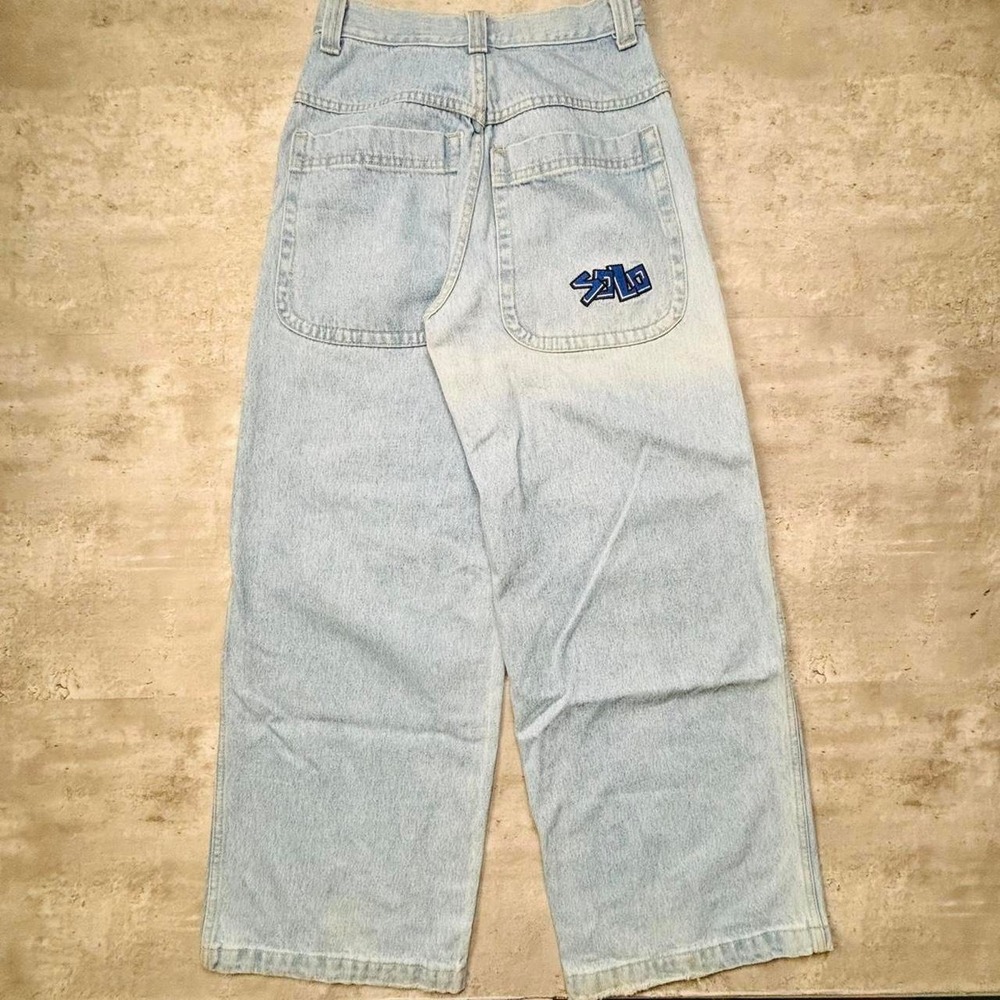 SOLO Wide Leg Jeans Womens 26 Light Wash Good Vintage Baggy Made in USA